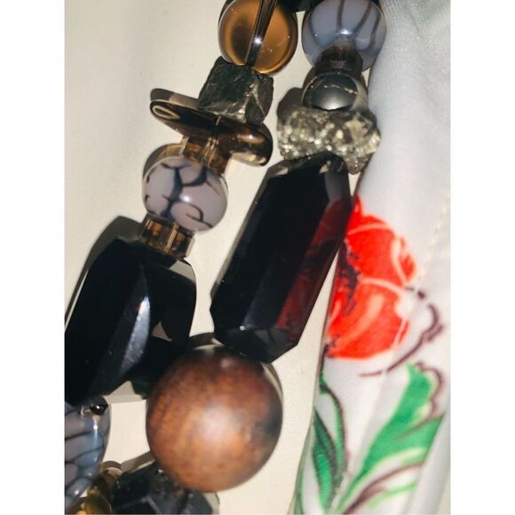 Vintage Stephen Dweck 925 Multi Stone Double Stranded Chunky Necklace 20” - Picture 5 of 16